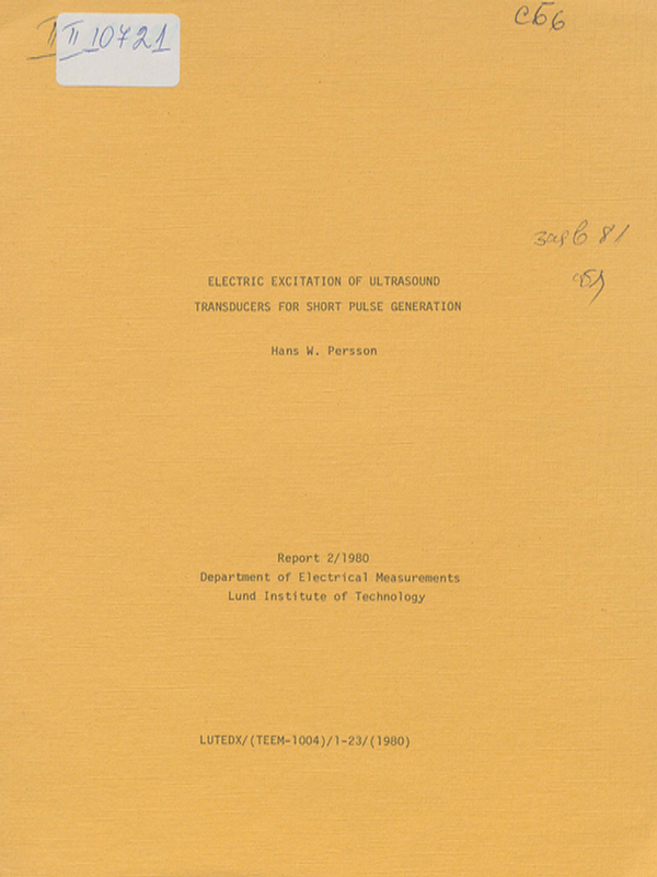 Electric excitation of ultrasound transducers for sort pulse generation