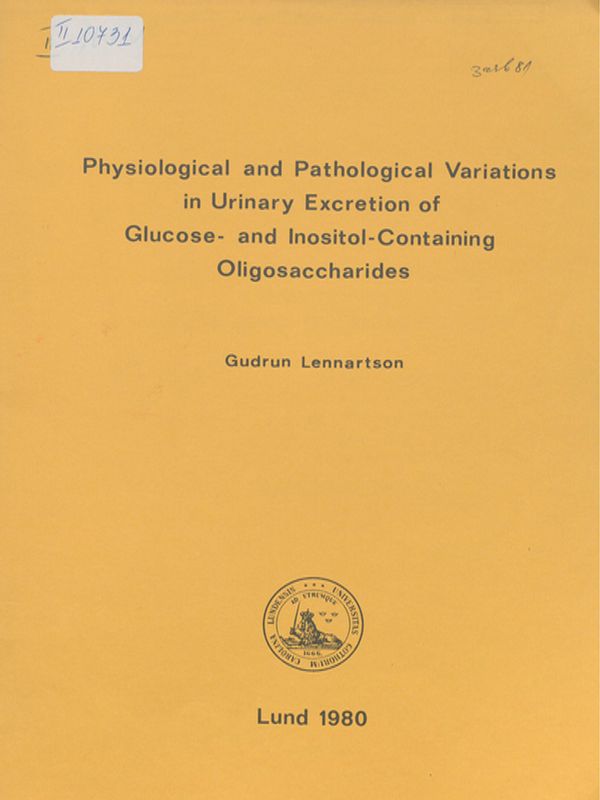 Physiological and pathological variations in urinary excretion of glucose- and inositol-containing oligosaccharides