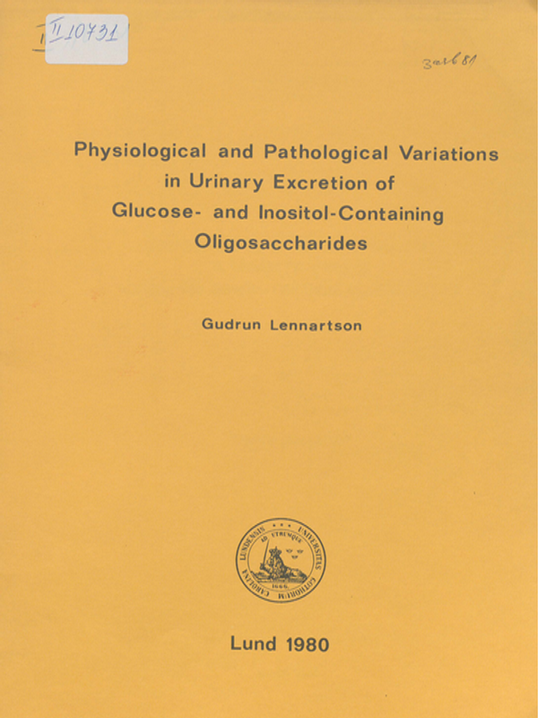 Physiological and pathological variations in urinary excretion of glucose- and inositol-containing oligosaccharides