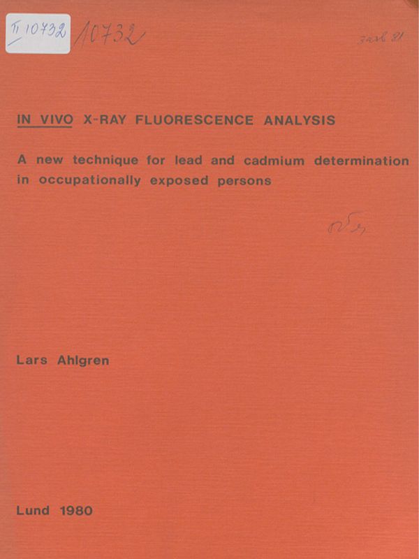 In vivo x-ray fluorescence analysis
