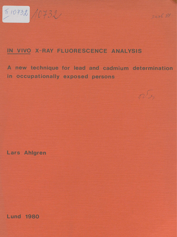 In vivo x-ray fluorescence analysis
