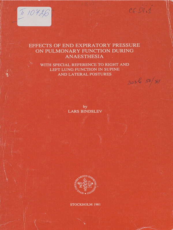 Effects of end expiratory pressure on pulmonary function during anaesthesia