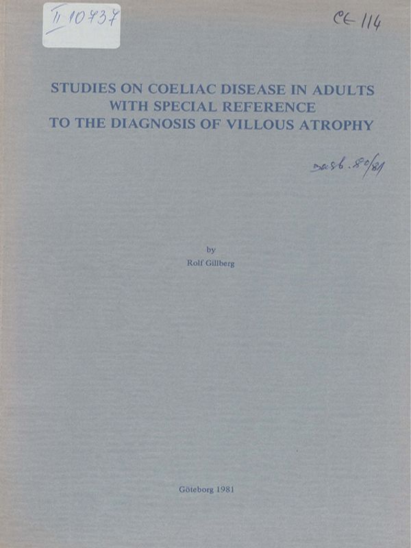 Studies on coeliac disease in adults with special reference to the diagnosis of villous atrophy