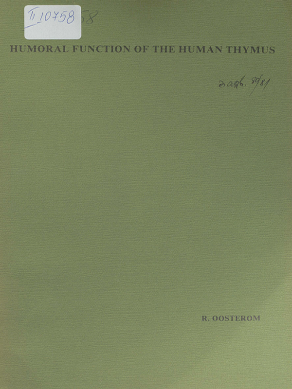 Humoral function of the human thymus