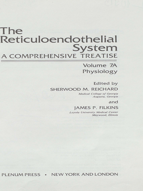 The reticuloendothelial system. A comprehensive treatise