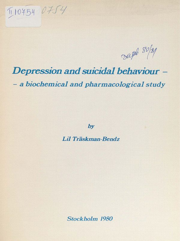 Depression and suicidal behaviour