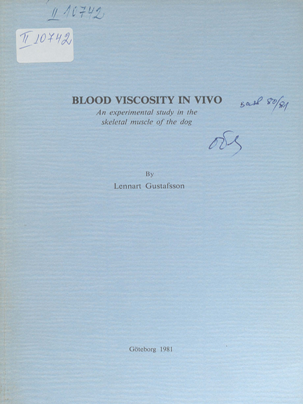 Blood viscosity in vivo