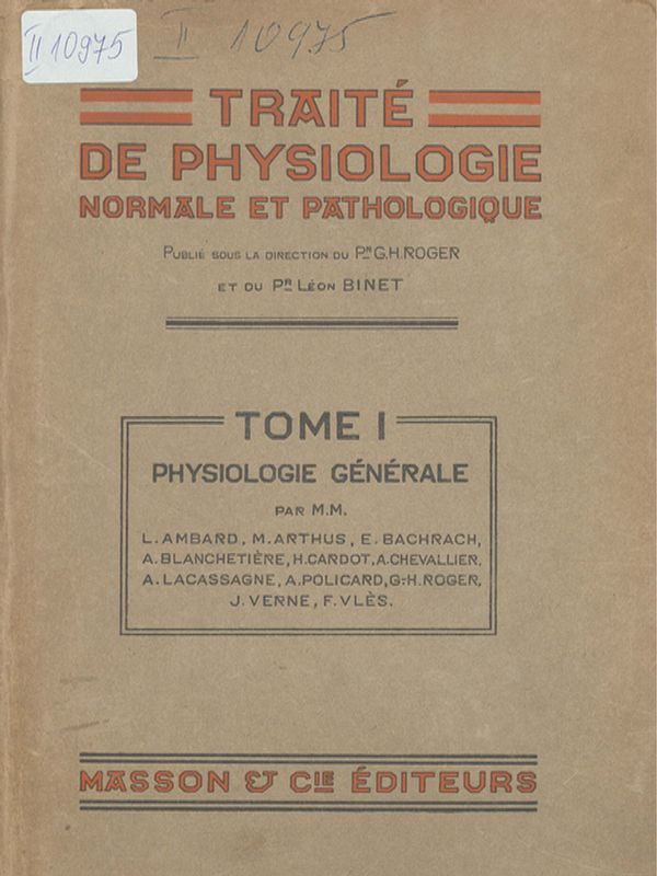 Traite de physiologie normale et pathologique