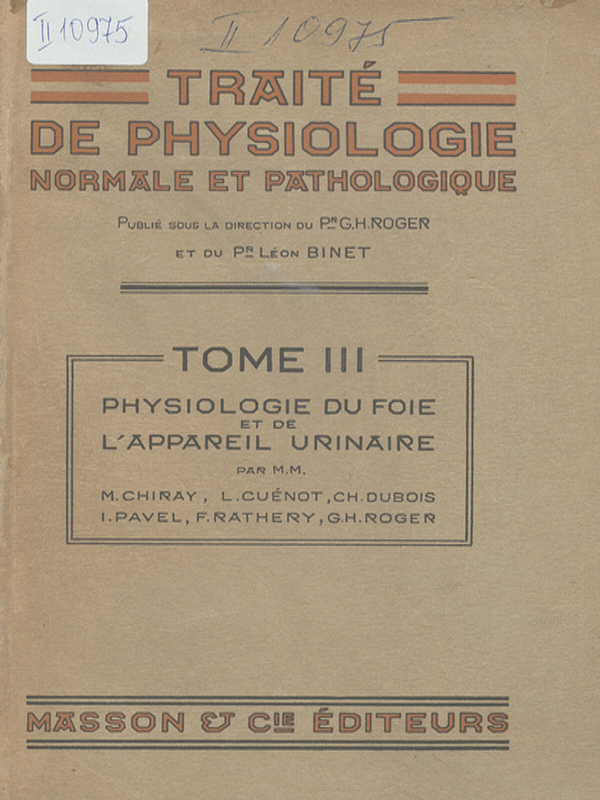 Traite de physiologie normale et pathologique