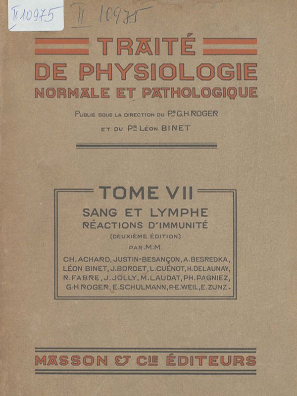 Traite de physiologie normale et pathologique