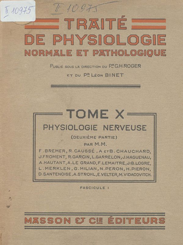 Traite de physiologie normale et pathologique