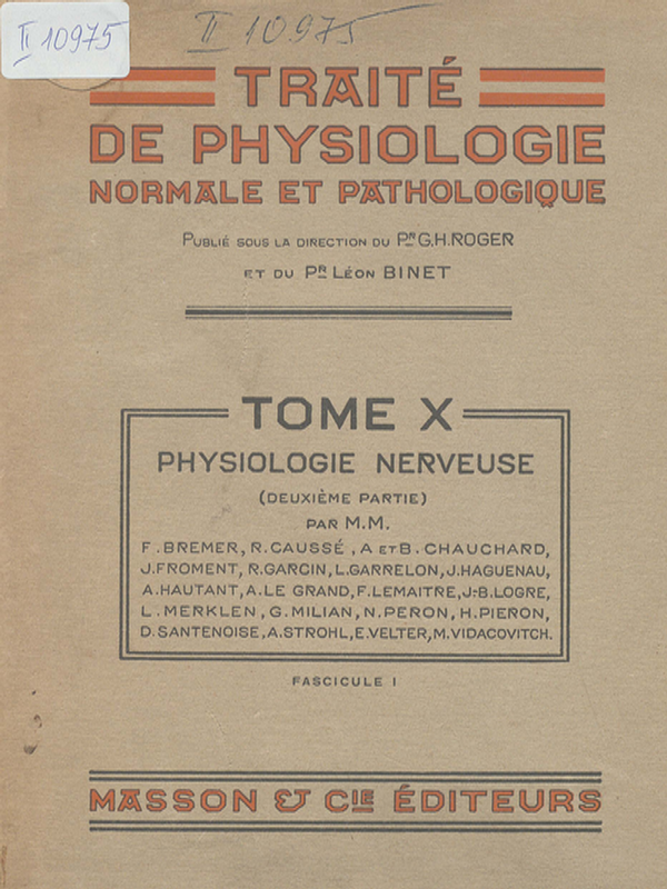 Traite de physiologie normale et pathologique