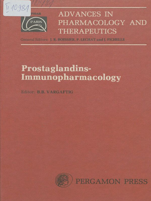 Advances in pharmacology and therapeutics. Proceedings of the 7th international congress of pharmacology, Paris 1978