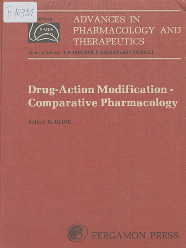 Advances in pharmacology and therapeutics. Proceedings of the 7th international congress of pharmacology, Paris 1978
