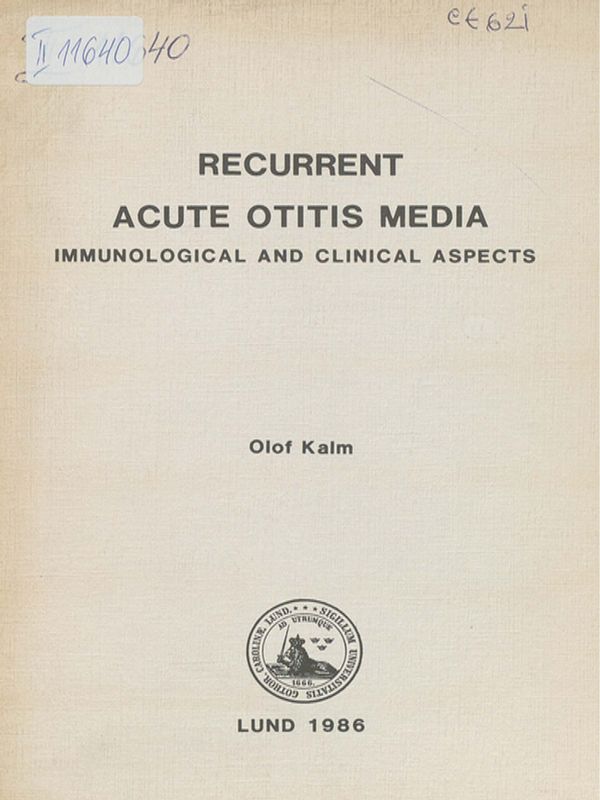 Recurrent acute otitis media