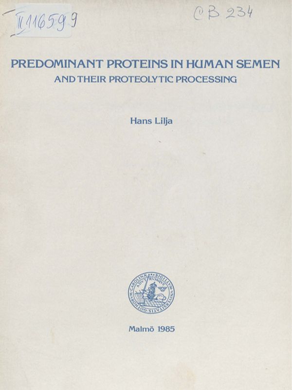 Predominant proteins in human semen and their proteolytic processing