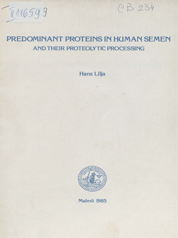 Predominant proteins in human semen and their proteolytic processing