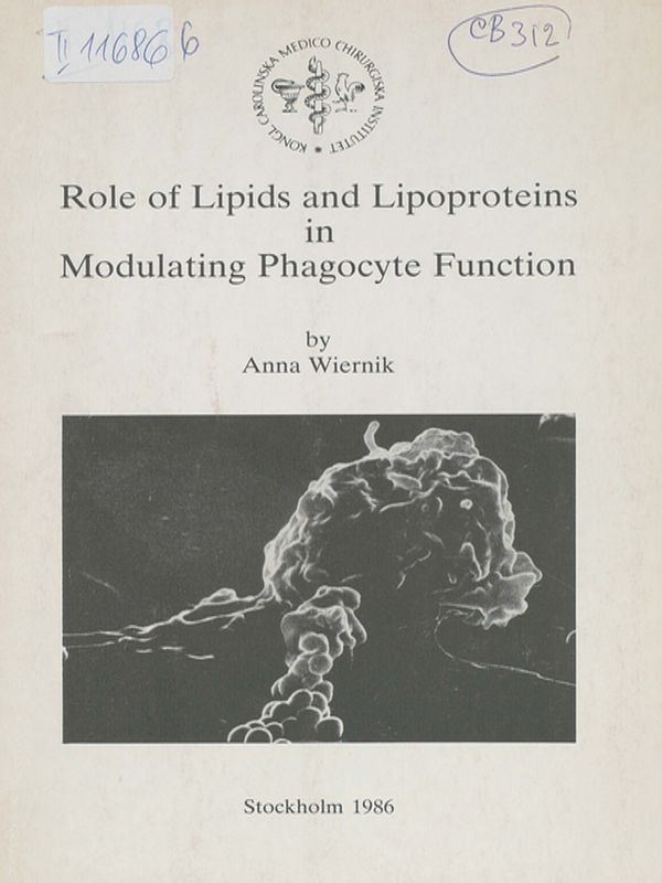 Role of lipids and lipoproteins in modulating phagocyte function
