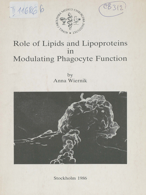 Role of lipids and lipoproteins in modulating phagocyte function