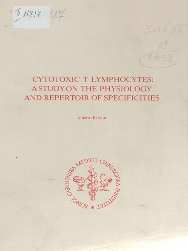 Cytotoxic T lymphocytes: A study on the physiology and repertoir of specificities