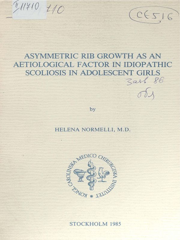 Asymmetric rib growth as an aetiological factor in idiopathic scoliosis in adolescent girls