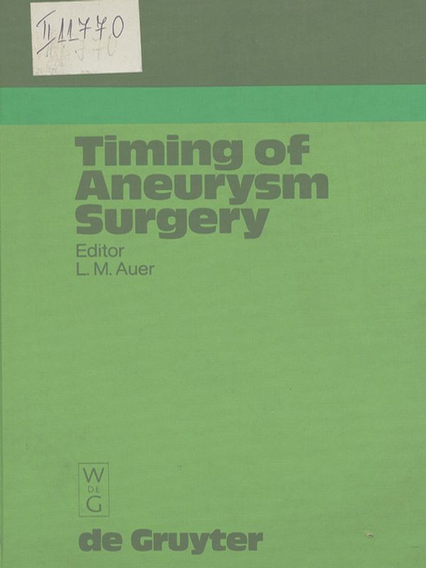 Timing of aneurysm surgery