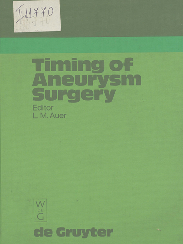 Timing of aneurysm surgery