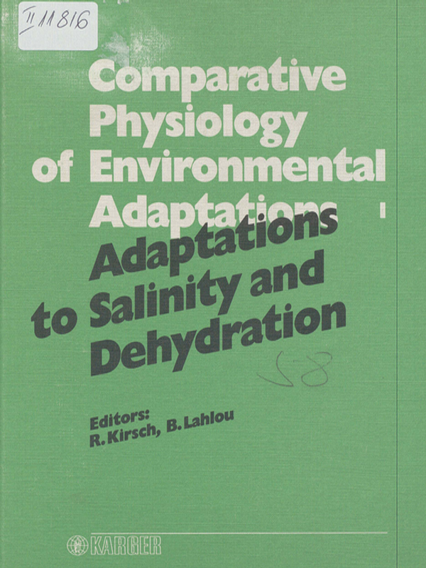 Comparative physiology of environmental adaptations : 8th Conference of the European society for comparative physiology and biochemistry, Strasbourg, August 31 - September 2, 1986