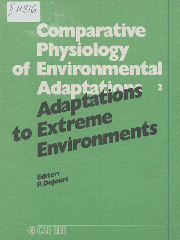 Comparative physiology of environmental adaptations : 8th Conference of the European society for comparative physiology and biochemistry, Strasbourg, August 31 - September 2, 1986