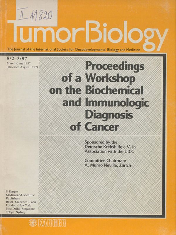 Proceedings of a workshop on the biochemical and immunologic diagnosis of cancer