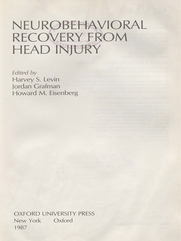 Neurobehavioral recovery from head injury
