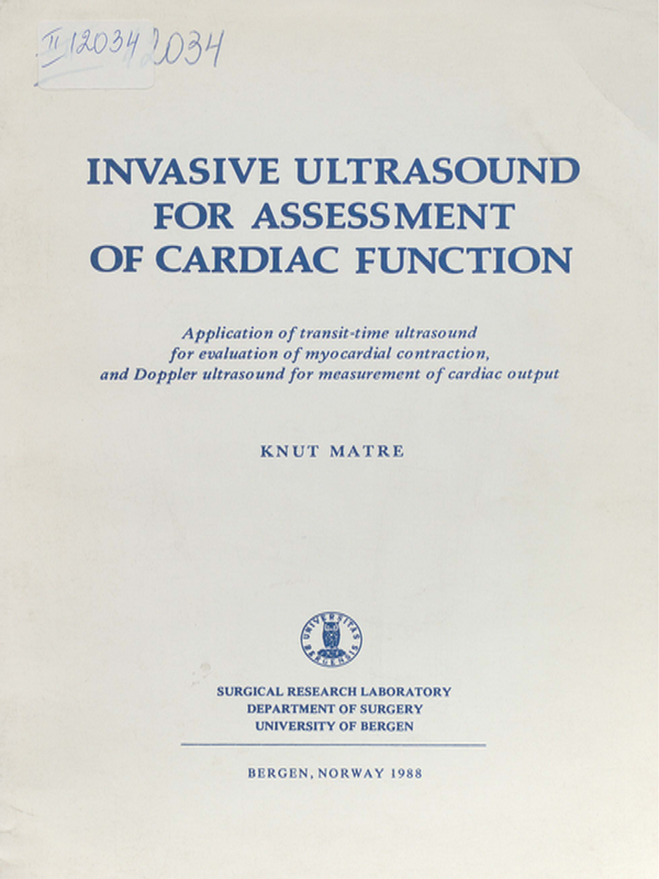 Invasive ultrasound for assessment of cardiac function