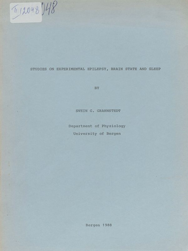 Studies on experimental epilepsy, brain state and sleep