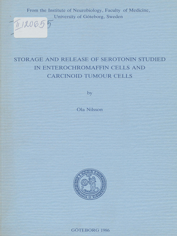 Storage and release of serotonin studied in enterochromaffin cells and canceroid tumour cells
