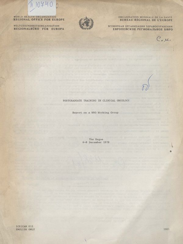 Postgraduate training in clinical oncology