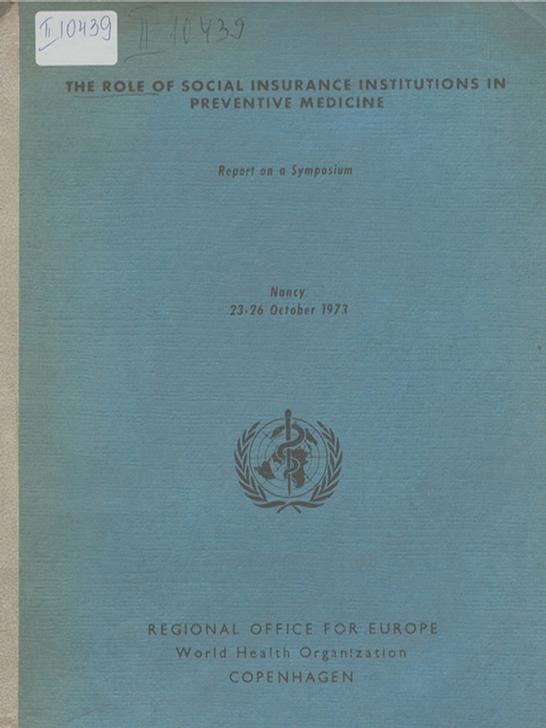 The role of social insurance institutions in preventive medicine