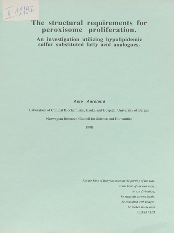 The structural requirements for peroxisome proliferation