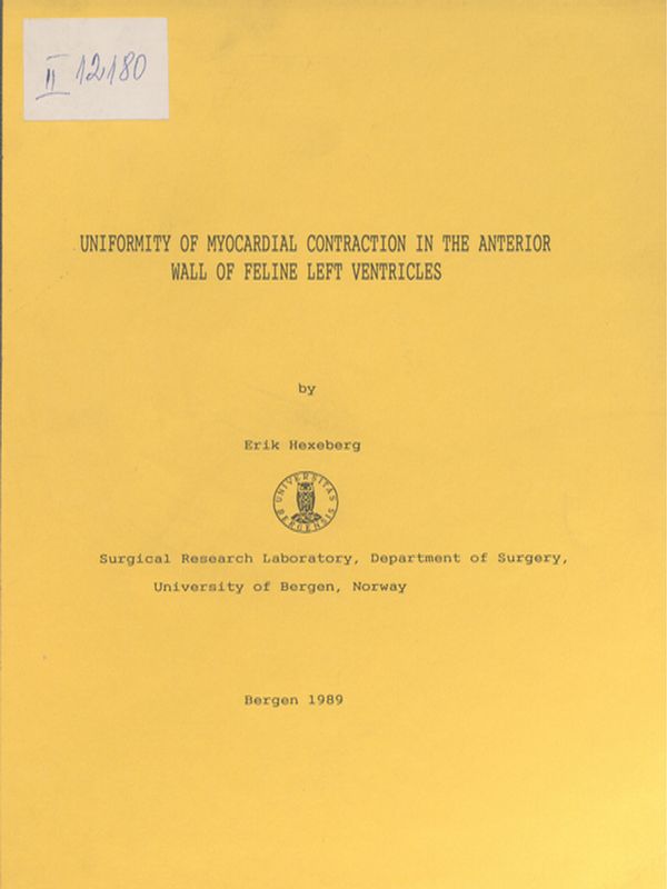 Uniformity of myocardial contraction in the anterior wall of feline left ventricles