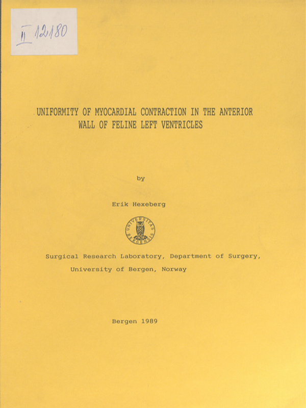 Uniformity of myocardial contraction in the anterior wall of feline left ventricles
