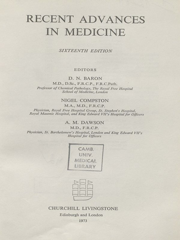 Recent advances in medicine
