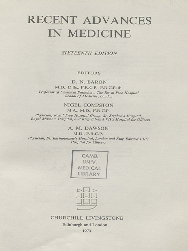 Recent advances in medicine