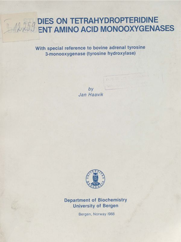 Studies on tetrahydropteridine dependent amino acid monooxygenases