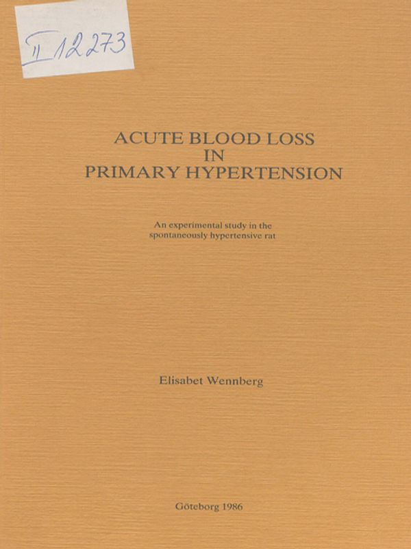 Acute blood loss in primary hypertension