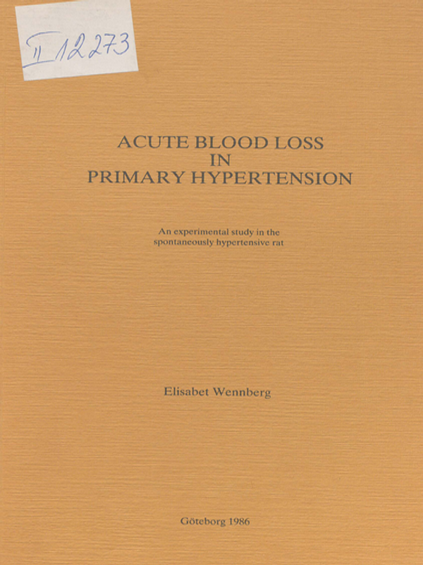Acute blood loss in primary hypertension