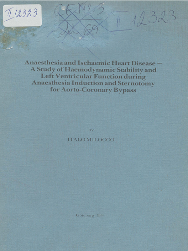 Anaesthesia and ischaemic heart disease - a study of haemodynamic stability and left ventricular function during anaesthesia induction and sternotomy for aorto-coronary bypass