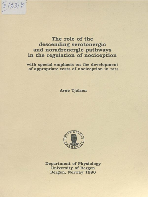 The role of the descending serotonergic and noradrenergic pathways in the regulation of nociception