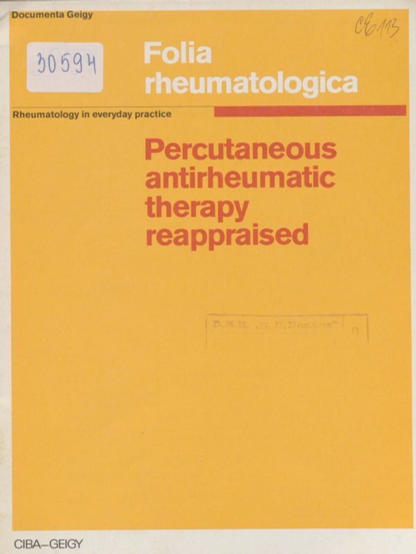 Percutaneous antirheumatic therapy reappraised