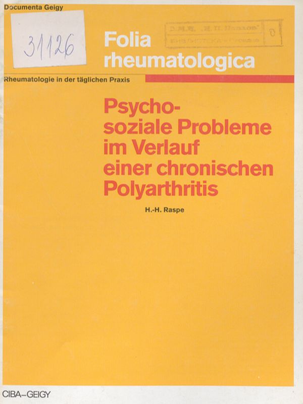 Psychosoziale Probleme im Verlauf einer chronischen Polyarthritis