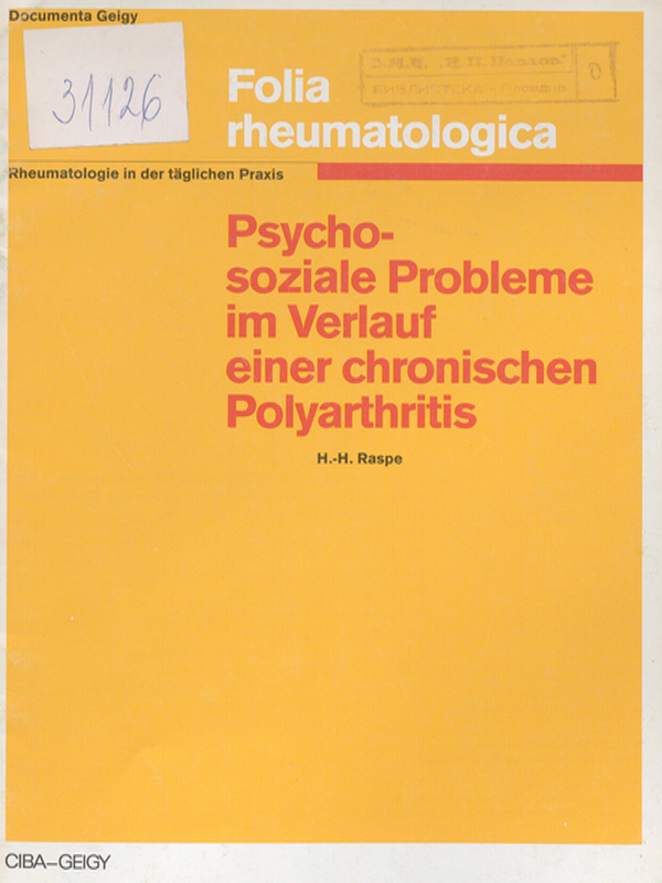 Psychosoziale Probleme im Verlauf einer chronischen Polyarthritis