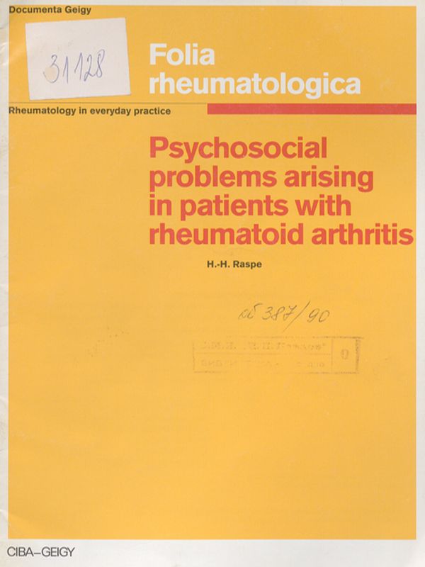 Psychosocial problems arising in patients with rheumatoid arthritis